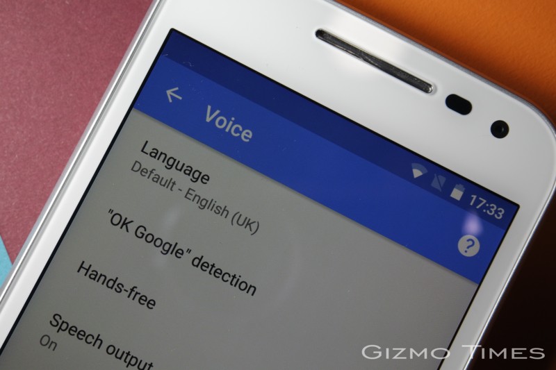 Moto G 3rd gen. Ok google voice settings