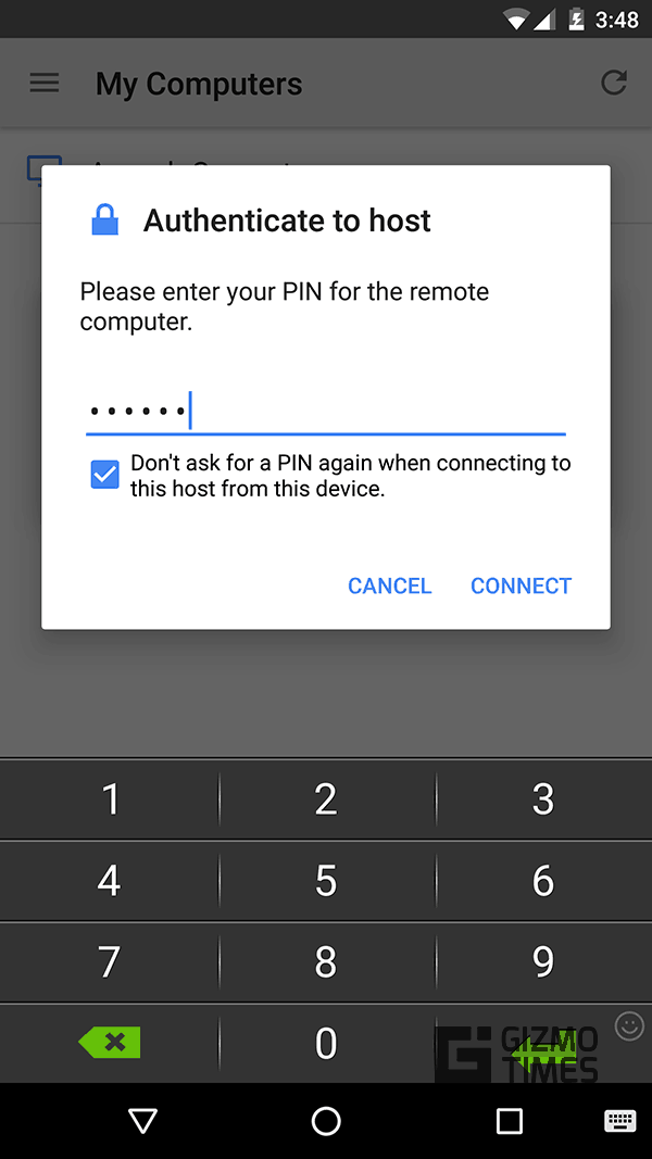 Save PIN Remote Desktop Android