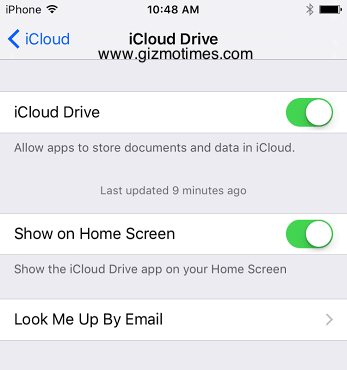 iCloud Drive Enable