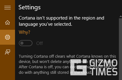 Cortana Not Available