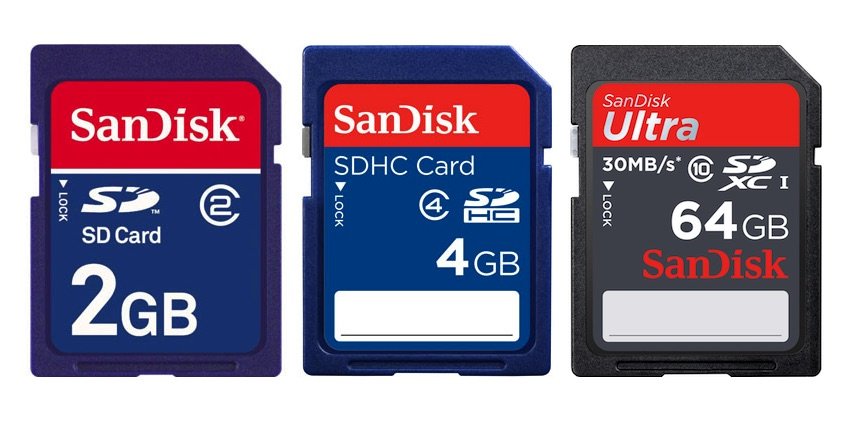 SD SDHC SDXC Cards