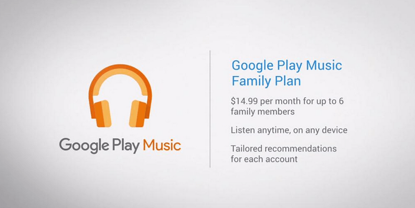 Google Play Music Family Plan