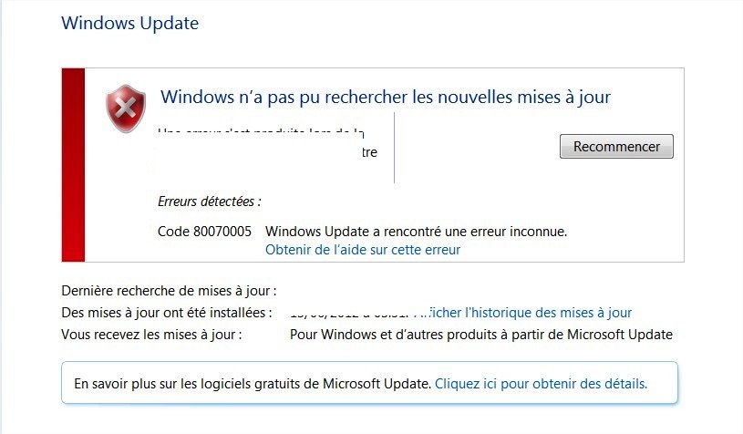 Windows Error 80070005