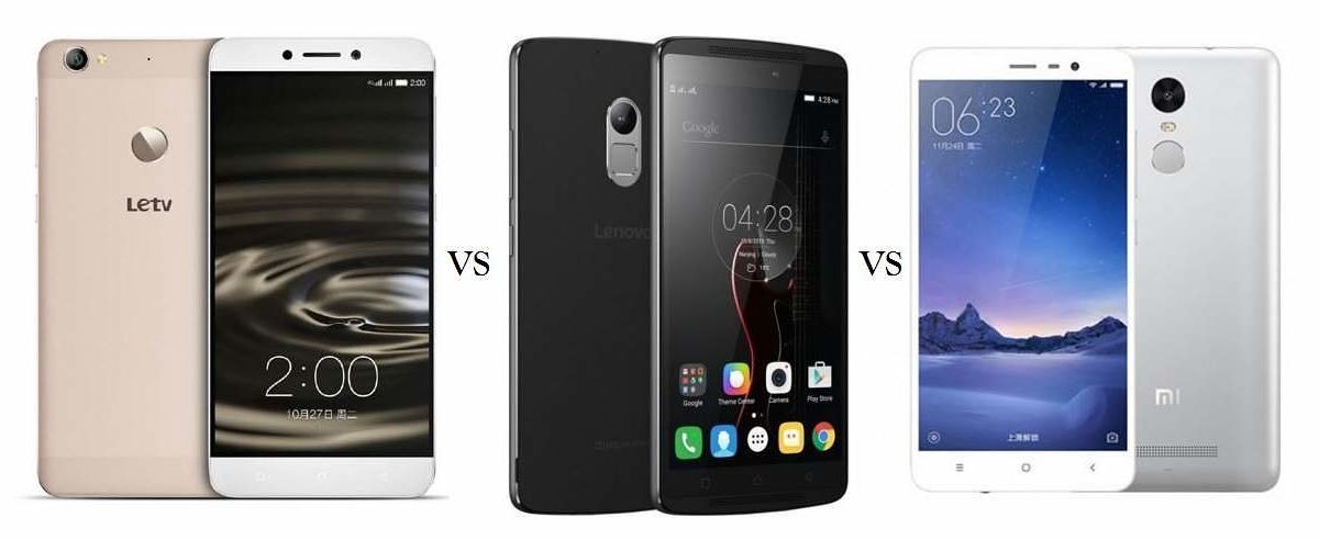 le 1s vs Lenovo K4 Note vs Redmi Note 3 comparison