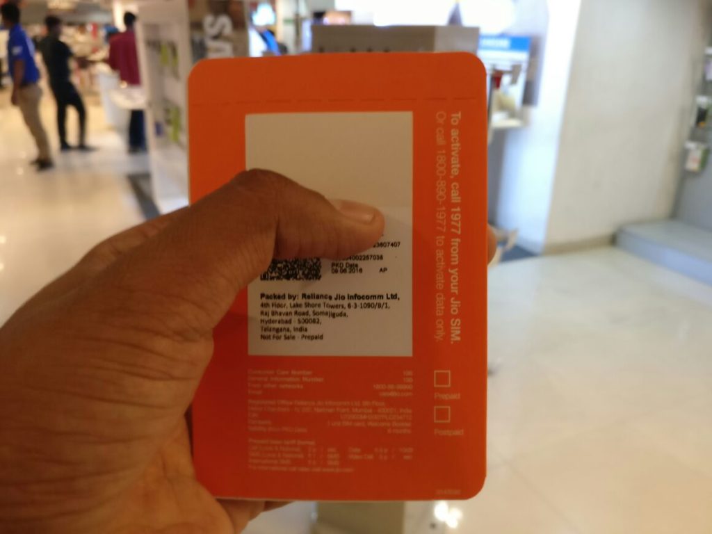 Jio SIM at Reliance Digital for OnePlus 3