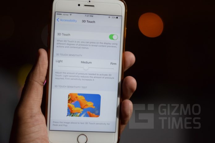 iOS 10 3D touch sensitivity iOS 10 3D touch sensitivity