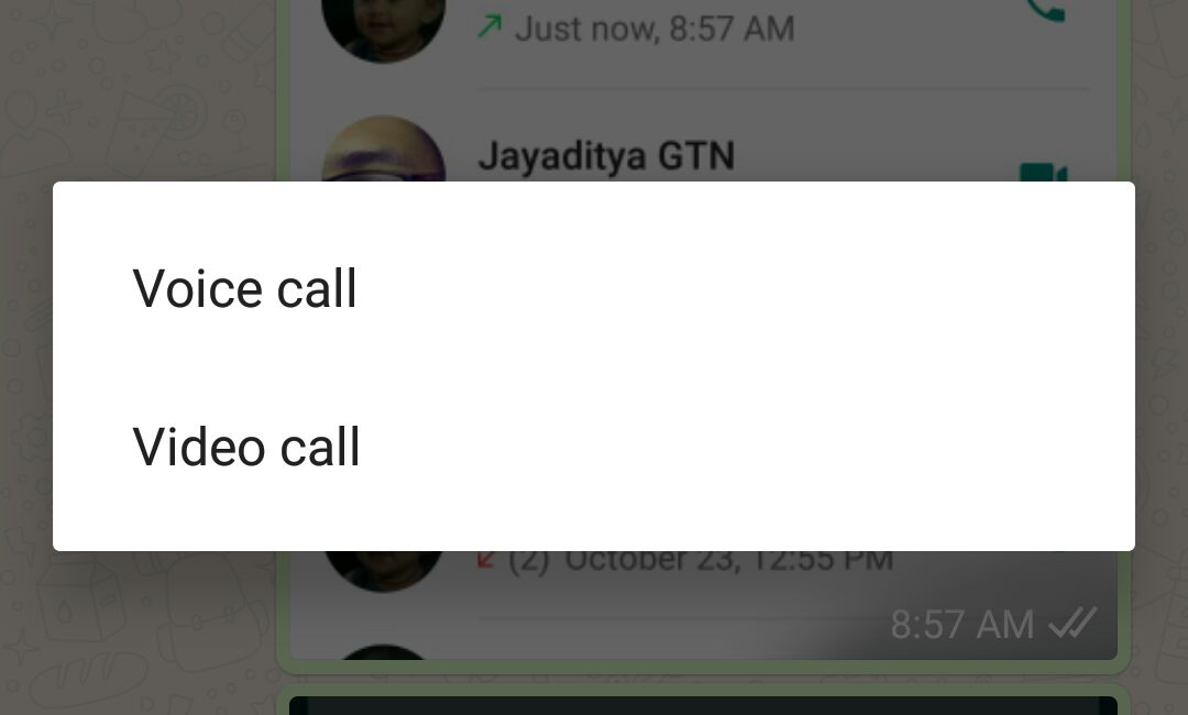 WhatsApp Video Calling Option