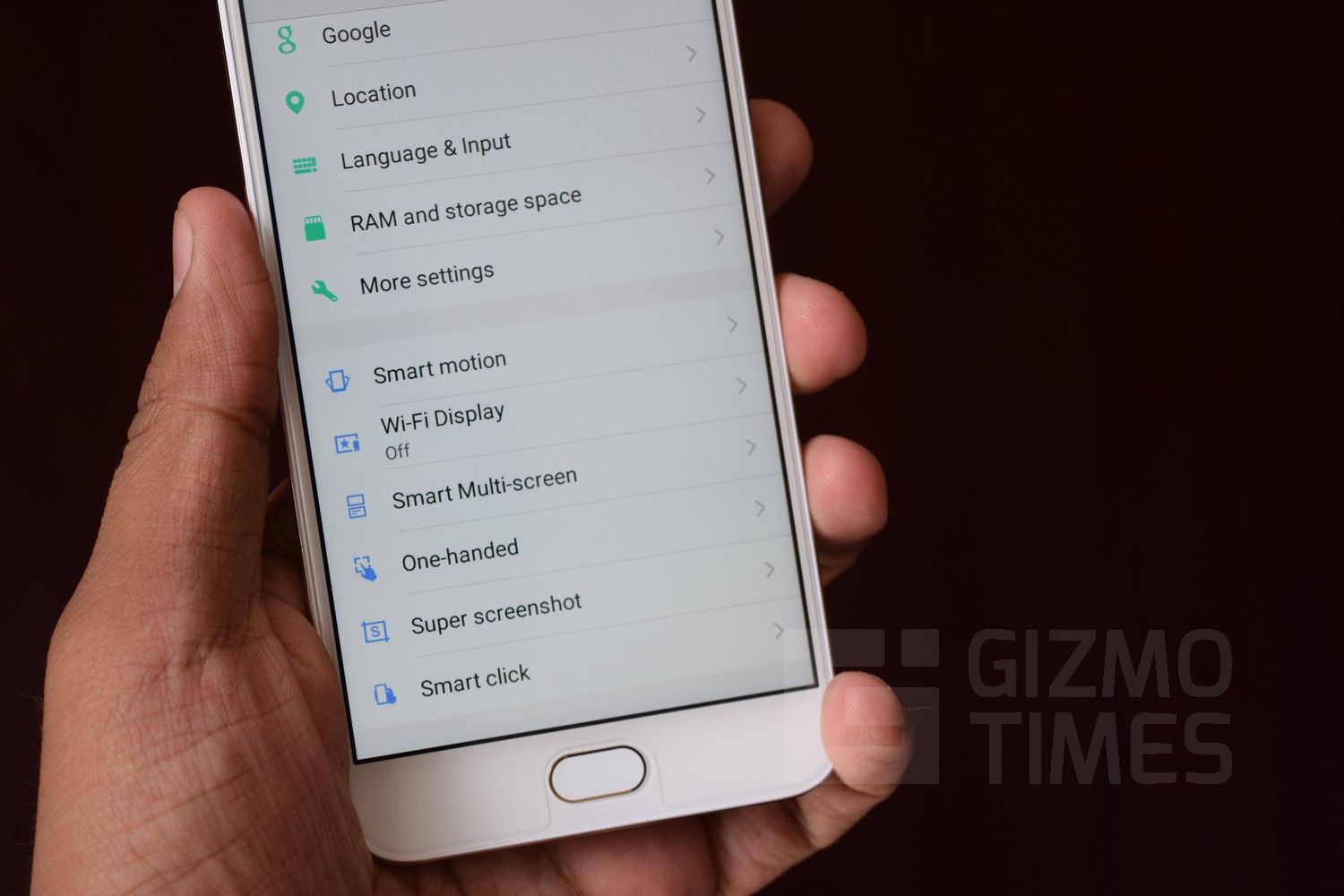 Vivo V5 Settings Gizmo Times