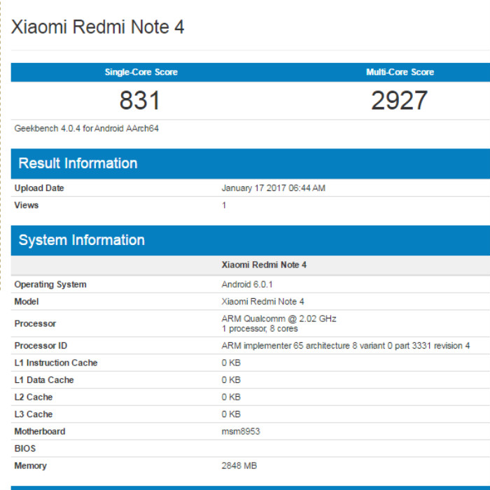 Xiaomi Redmi Note 4 with Snapdragon 625 SoC spotted ...