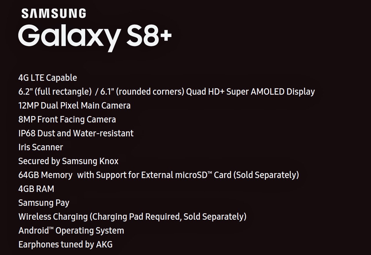 s8 plus spec