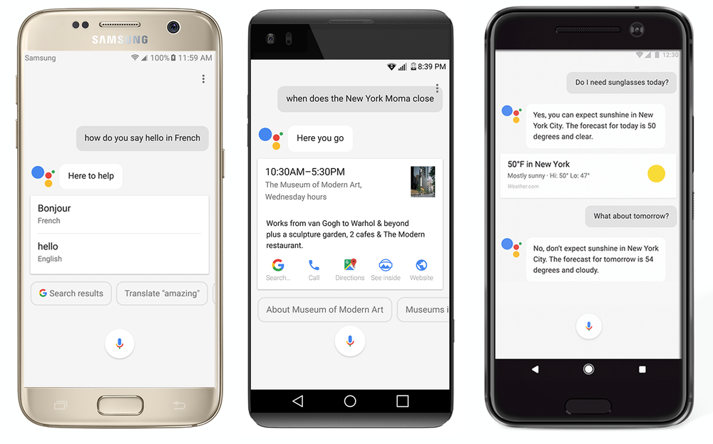 Google Assistant on different phones