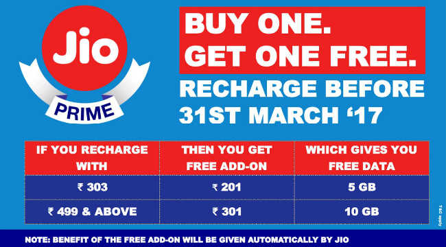 Jio buy one get one offer