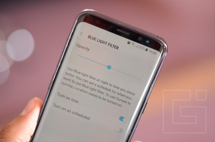 How to set up Blue light filter for night usage on Samsung ...