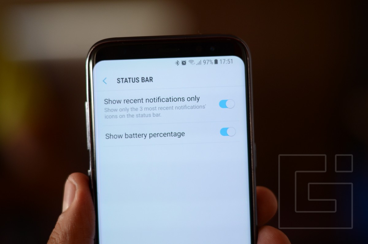 Samsung Galaxy S8 Status Bar