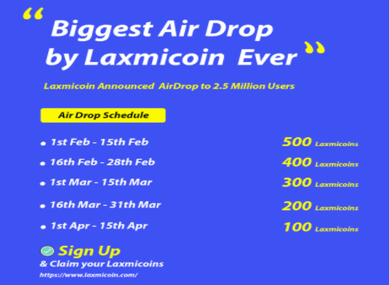 Laxmicoin Airdrop schedule