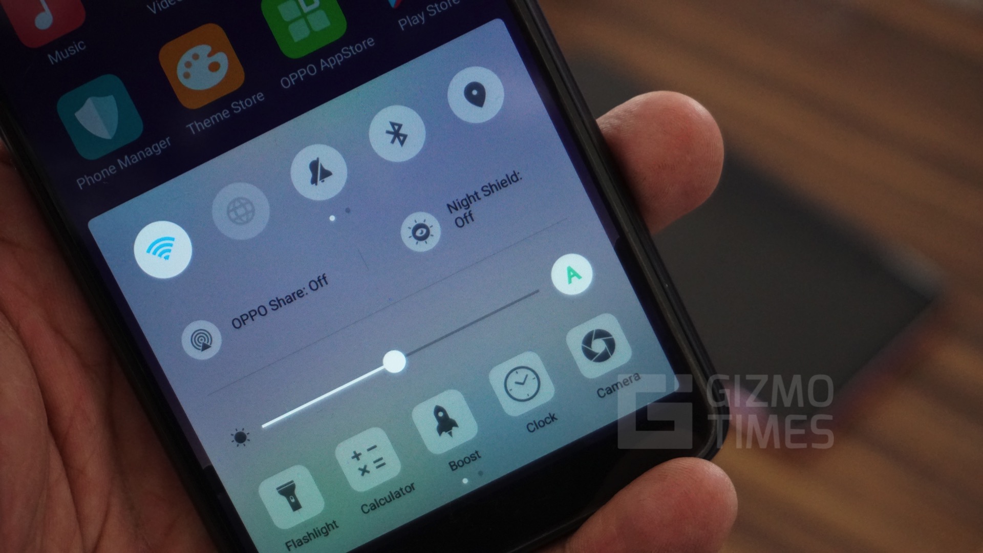 OPPO A83 Control Center Gizmo Times
