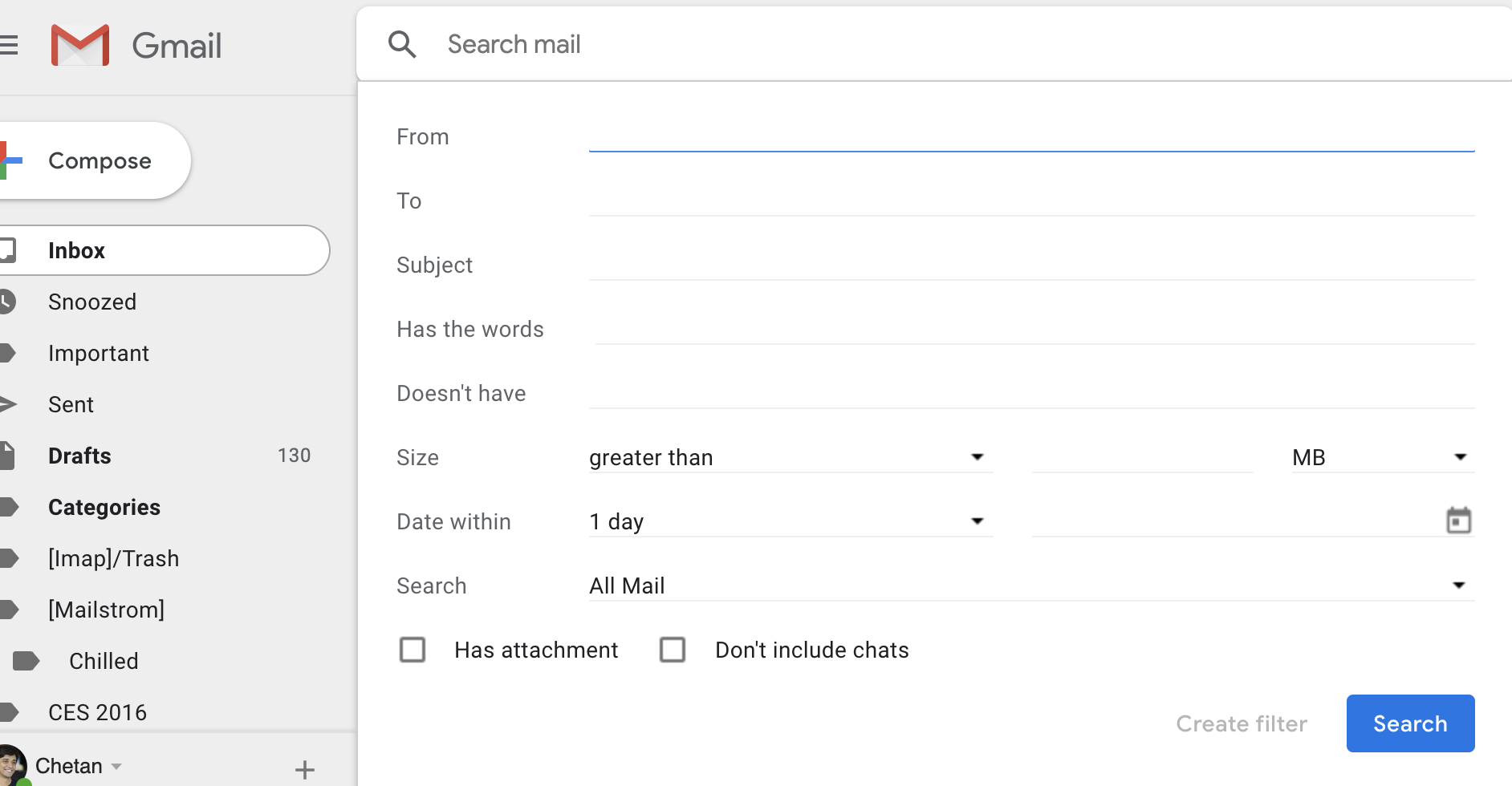 Gmail Advanced Search