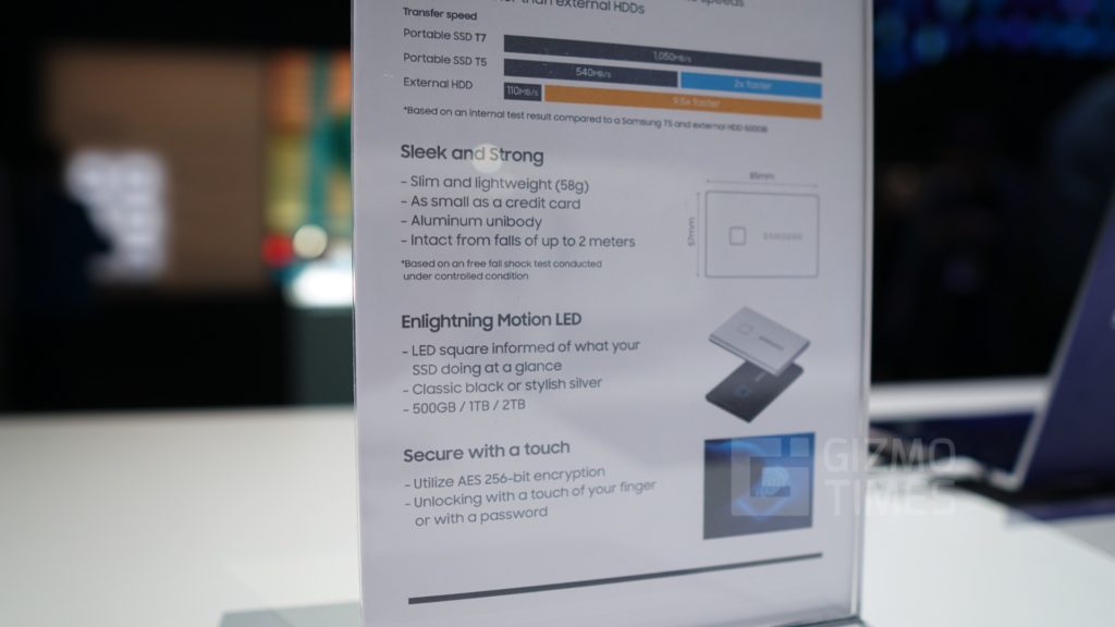 Samsung SSD T7 Touch features