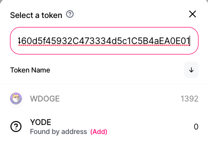 Add Token by Contract Address
